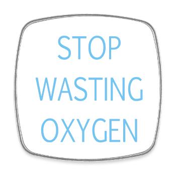 Stop wasting oxygen - Square fridge magnet - white - Front