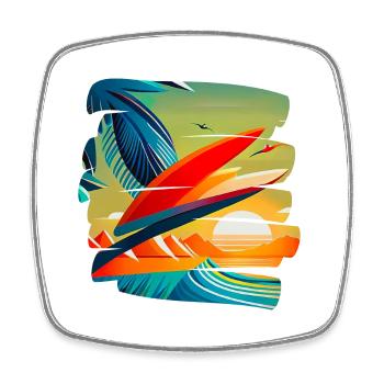 Summer Vibes #2 - Square fridge magnet - white - Front