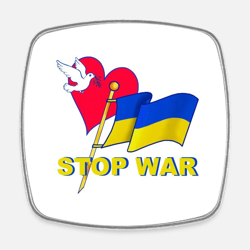 Stop War - Square fridge magnet - white