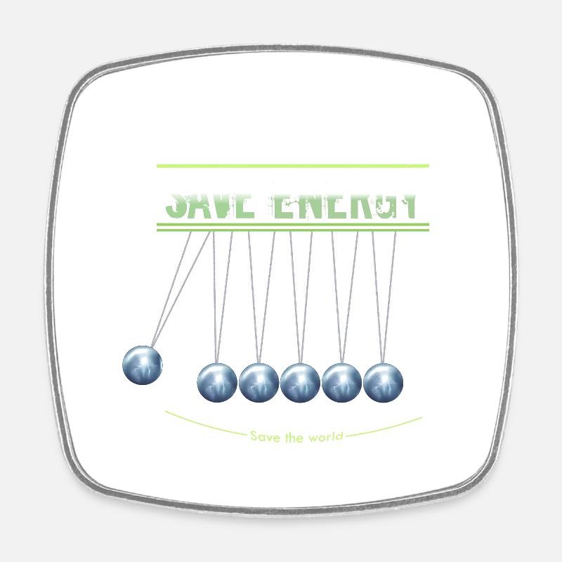 Save energy - Square fridge magnet - white