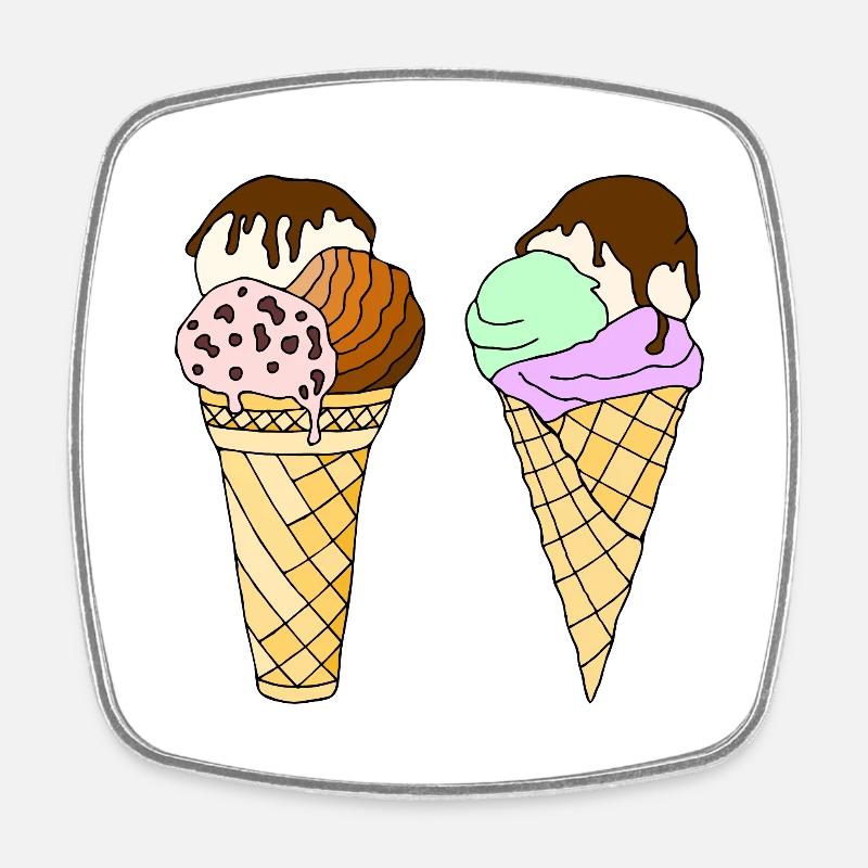 Glace - Magnet carré - blanc