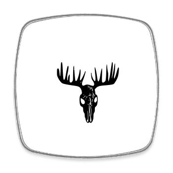 Moose Skull - Square fridge magnet - white - Front
