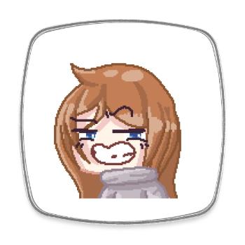 Pillowg1rl Emote Smirk - Viereckiger Kühlschrankmagnet - Weiß - Vorne