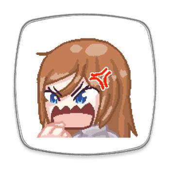 Pillowg1rl Emote Rage - Viereckiger Kühlschrankmagnet - Weiß - Vorne
