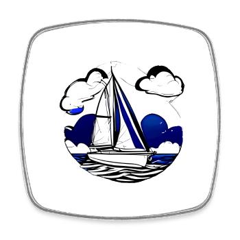 Voile Sailor Sailing Ship Voilier Voilier - Magnet carré - blanc - Devant