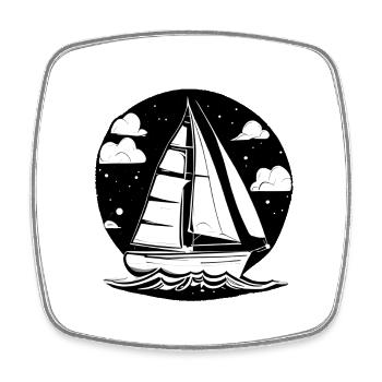 Voile Sailor Sailing Ship Voilier Voilier - Magnet carré - blanc - Devant