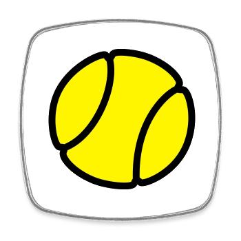 Balle de tennis - Magnet carré - blanc - Devant