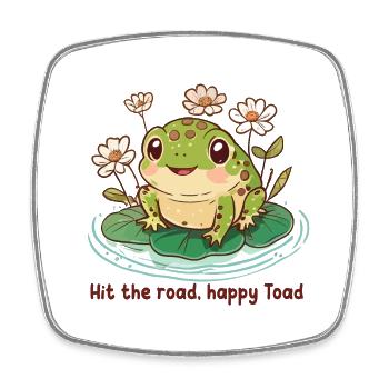 Hit the road, happy Toad - Magnet carré - blanc - Devant
