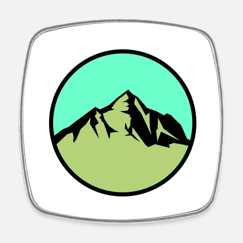 berge - Viereckiger Kühlschrankmagnet - Weiß