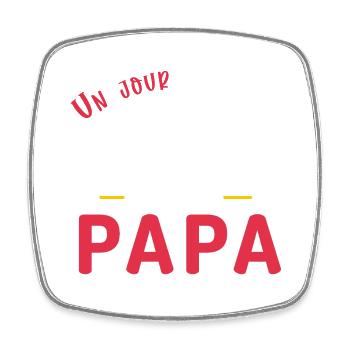 Un jour je serai un super héros comme mon papa - Magnet carré - blanc - Devant