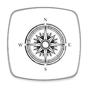 Kompass Nautik Segelboot Seefahrer - Viereckiger Kühlschrankmagnet - Weiß - Vorne