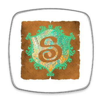 E 36 S - Square fridge magnet - white - Front