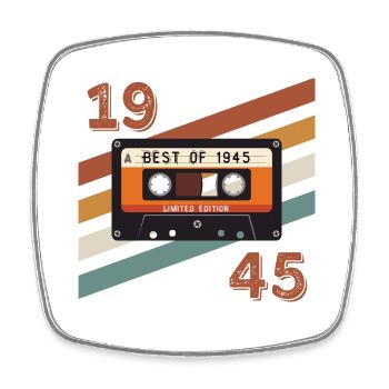 1945 rétro vintage anniversaire - Magnet carré - blanc - Devant