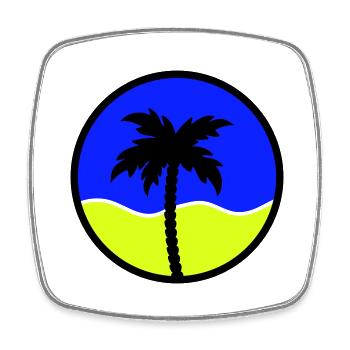 palm tree - Square fridge magnet - white - Front