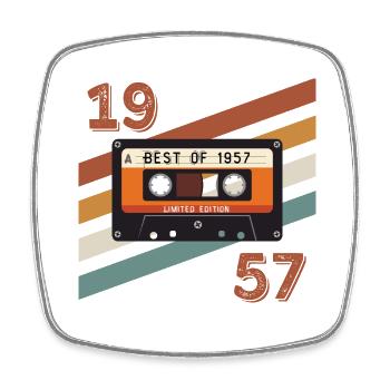 1957 rétro vintage anniversaire - Magnet carré - blanc - Devant