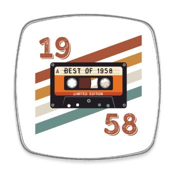 1958 rétro vintage anniversaire - Magnet carré - blanc - Devant