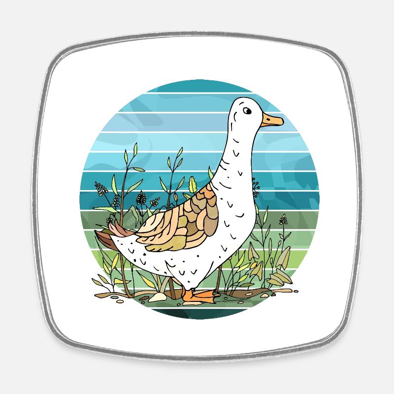Duck - Square fridge magnet - white