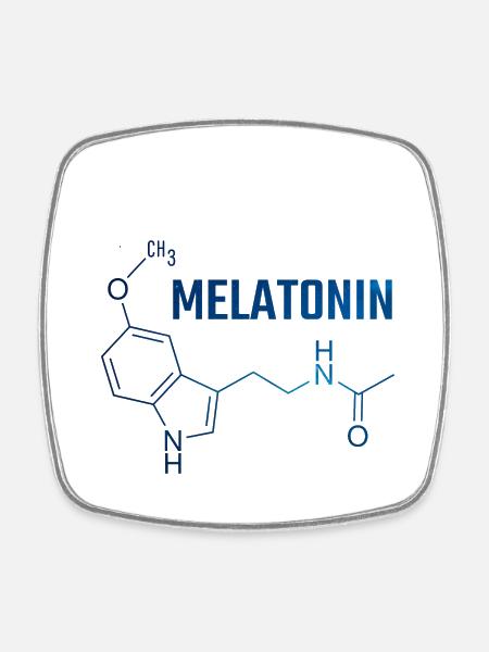 Melatonin-Molekül - Viereckiger Kühlschrankmagnet - Weiß