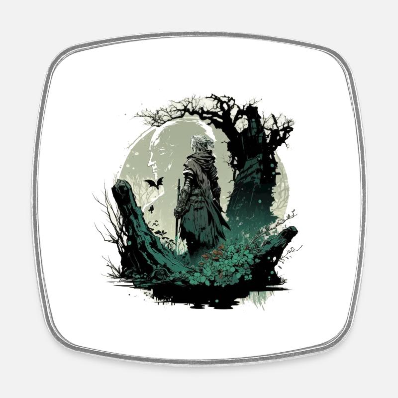 Elvish Druid - Square fridge magnet - white