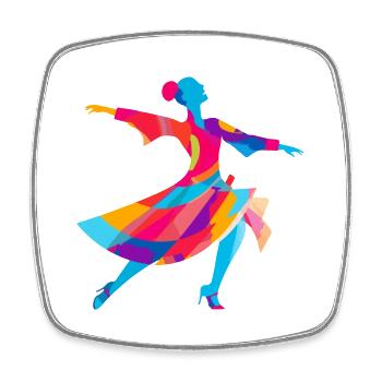 The colorful dancer - Square fridge magnet - white - Front