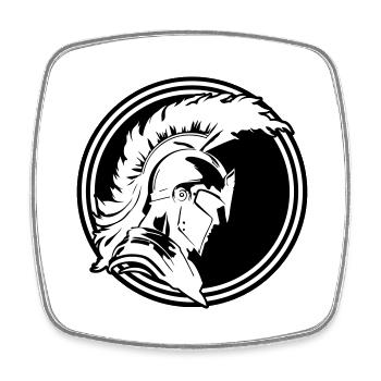Casque Warrior Sparta Spartan - Magnet carré - blanc - Devant