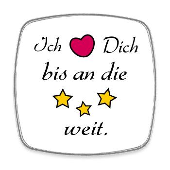 Ich liebe dich bis an die Sterne weit - Viereckiger Kühlschrankmagnet - Weiß - Vorne