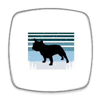 Bulldog Dog Lover Silhouette Vintage Sunset - Magnet carré - blanc - Devant