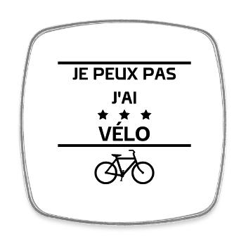 je peux pas j'ai vélo - Magnet carré - blanc - Devant