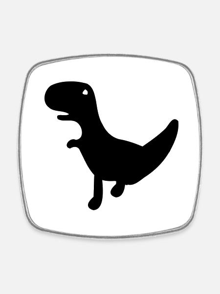 Le Dino de Cactus Run - Magnet carré - blanc