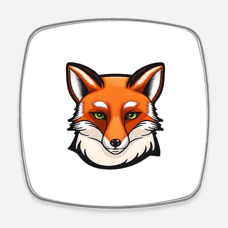 Mystical Encounter: The Proud Fox - Square fridge magnet - white