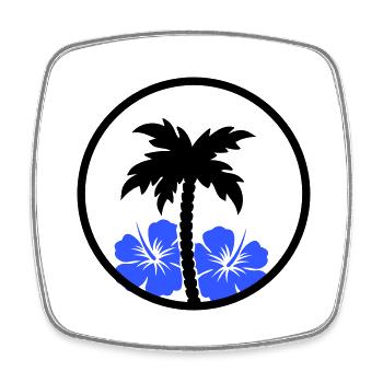 Palm hibiscus - Square fridge magnet - white - Front