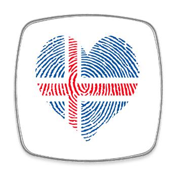 Norwegian Heart - Square fridge magnet - white - Front