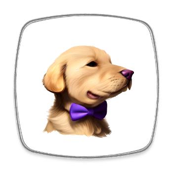 Golden Retriever Puppy Dogs Dog Owners - Square fridge magnet - white - Front