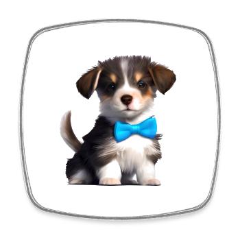 Propriétaire de chien chiot berger australien - Magnet carré - blanc - Devant