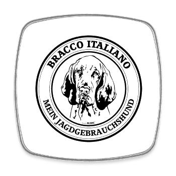 Bracco Italiano Jagdgebrauchshund Jagdhunde Hunde - Viereckiger Kühlschrankmagnet - Weiß - Vorne