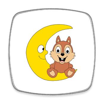MOND - EICHHÖRNCHEN - TIER - KIND - BABY - Viereckiger Kühlschrankmagnet - Weiß - Vorne
