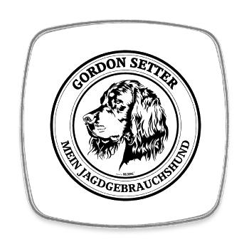 Gordon Setter Jagdgebrauchshund Jagdhunde Hunde - Viereckiger Kühlschrankmagnet - Weiß - Vorne