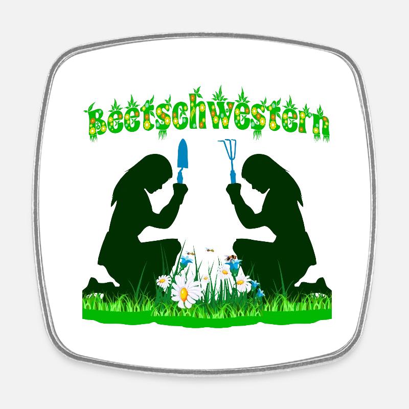 Beetschwestern - Viereckiger Kühlschrankmagnet - Weiß