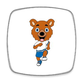 SPORT - LAUFEN - JOGGEN - FITNESS - BÄR - TEDDY - Viereckiger Kühlschrankmagnet - Weiß - Vorne