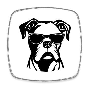 Boxer Hund Hunderasse - Viereckiger Kühlschrankmagnet - Weiß - Vorne