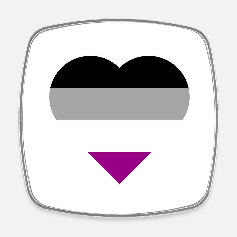 Asexual PrideLove - Square fridge magnet - white