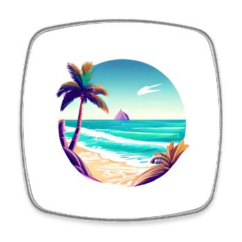 Vacances d’été Palm Beach Palm Islands Island Sun - Magnet carré - blanc - Devant