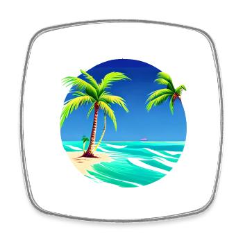 Sommerurlaub Palmen Strand Insel Sonne Palme - Viereckiger Kühlschrankmagnet - Weiß - Vorne