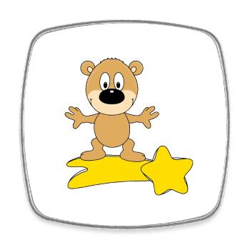 STERNSCHNUPPE - SURFER - TEDDY - BÄR - TEDDYBÄR - Viereckiger Kühlschrankmagnet - Weiß - Vorne