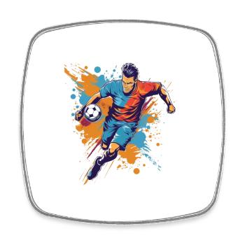 Soccer Player - Viereckiger Kühlschrankmagnet - Weiß - Vorne
