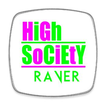 High-Society-Rave - Viereckiger Kühlschrankmagnet - Weiß - Vorne