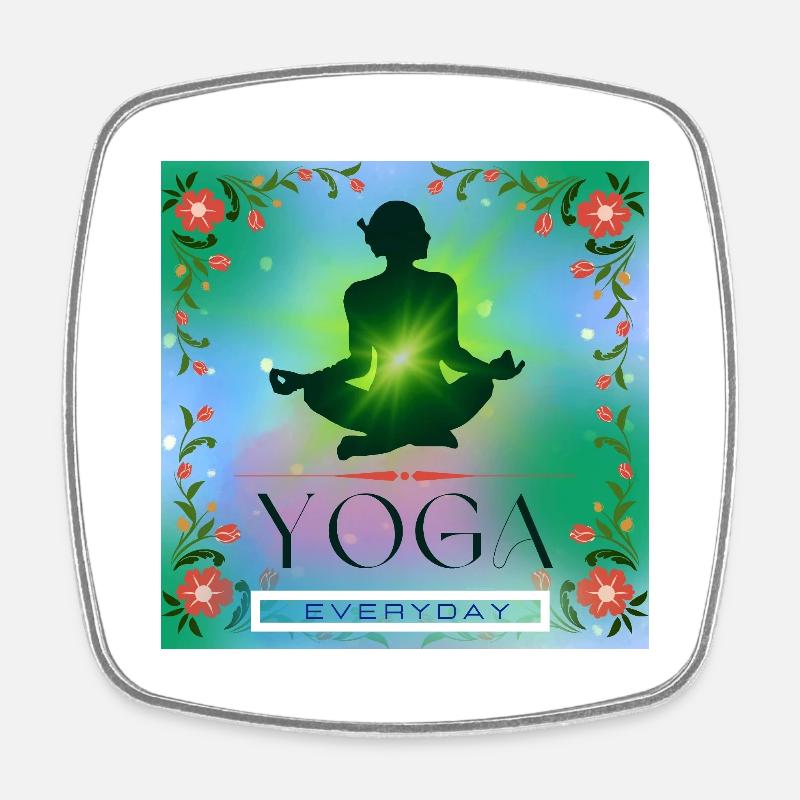 Yoga everyday - Square fridge magnet - white