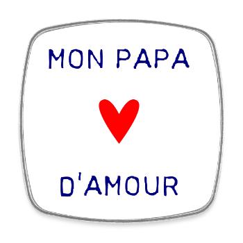 BONNE FÊTE PAPA. PAPA. FÊTE DES PÈRES. PÈRE - Magnet carré - blanc - Devant