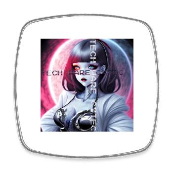 🌙 Embrace the Neon Moonlight 🌙 - Square fridge magnet - white - Front