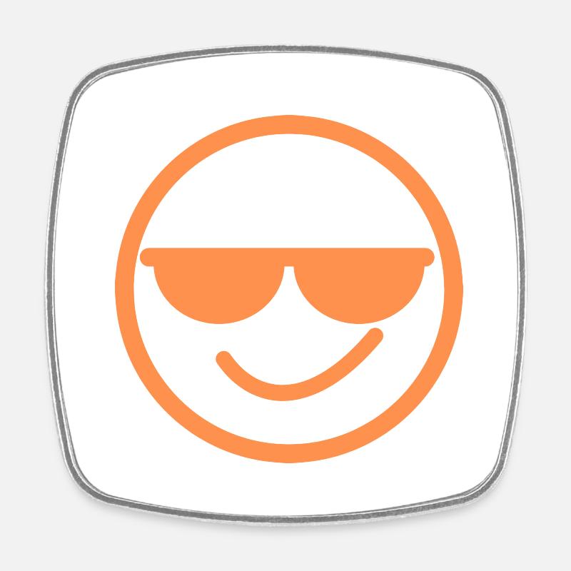 sourire cool - Magnet carré - blanc
